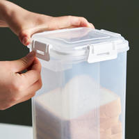 Boîte de conservation hermétique en plastique pour pain, boîte à toast transparente, conteneur alimentaire pour cuisine, garde-manger, spaghetti, noix, céréales