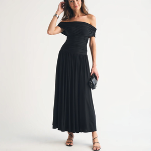 Robe longue décontractée pour femme LEDUO, style été, taille froncée, sans manches, coupe évasée, élégante, maxi, vente en gros - Product Image 2