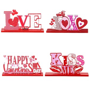Ornement en bois en forme de cœur pour la Saint-Valentin, décoration de table 3D de taille moyenne, décoration intérieure, cadeau romantique - Product Image 5