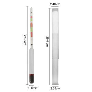 맥주, 포도주, mead 및 kombucha 양조를 위한 3 가늠자 비중계 3 에서 1 알콜 비중계 - Product Image 2