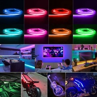 Emitever 6W 3mm WS 2812B 3V 10W CCT 230V Lumière d'application adressable Blanc chaud 3000K TA Cob Bande LED Connectivité USB 5V DC 12mm
