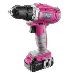 402401 EXTOL 12 Piece <strong>Pink</strong> Lady Power <strong>Tool</strong> Kit Set <strong>Box</strong> for Women With 12v Cordless Drill - Product Image 1