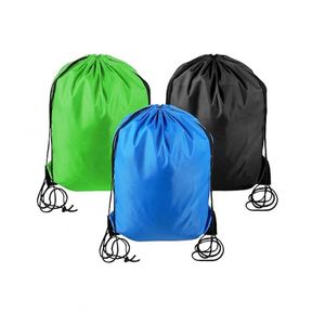 Custom Logo Nylon Draw String Bag Full Color Cinch <b>Backpack</b> Waterproof 210D Polyester Drawstring Bag - Product Image 1