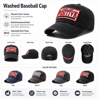 Cappello in stile coreano con ricamo tridimensionale e patchwork lavato, per uomo e donna, cappello da sole casual, berretto da baseball vintage