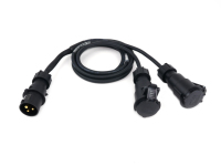 Cable Divisor ABCCABLS 16A CEE Macho a Doble Hembra |   Cable de Extensión Industrial de PVC 1 a 2 para Iluminación de Escenarios