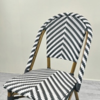 Chaises de terrasse modernes, légères, empilables, en aluminium et rotin PE, sans accoudoirs, pour restaurant, bistrot