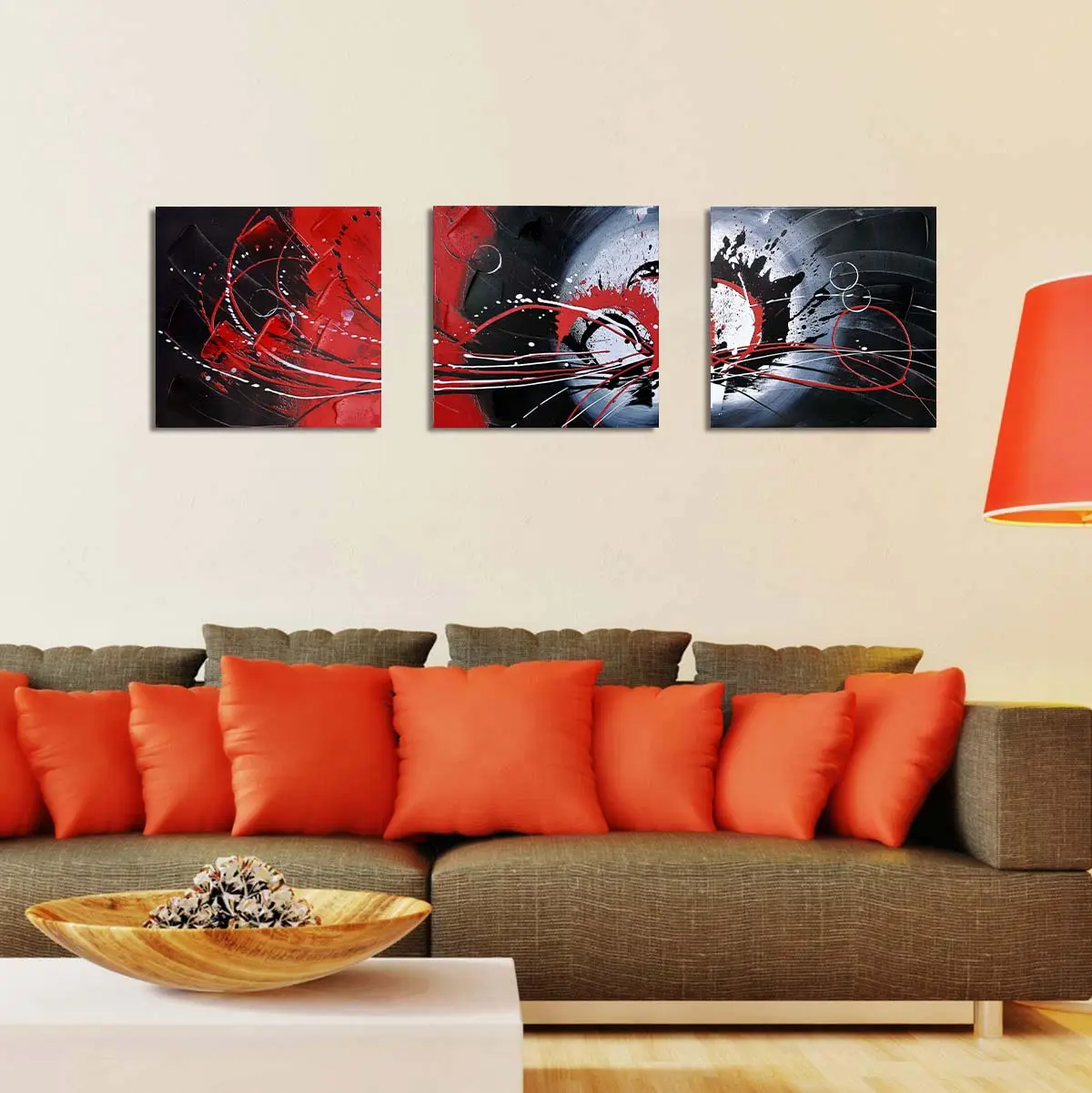Popular Modern Abstract Art Red And Black Canvas Painting Artwork Personality Wall Art Painting For Home Decoration