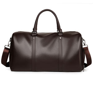 Bolsa de lona de cuero vegano de nuevo diseño 2024, gimnasio nocturno de PU y fin de semana de viaje con compartimento para zapatos, bolsa de lona negra - Product Image 1