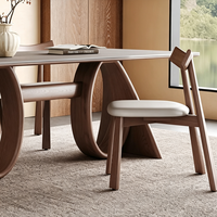 Table à manger en pierre frittée de style vintage rétro pour la maison, petit espace, design minimaliste moderne français, ensemble assemblé