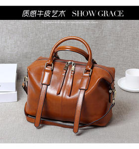 Sac à main Andong pour femmes et filles, en cuir de vache véritable, sac à bandoulière tendance, sacs à main à poignée supérieure - Product Image 5
