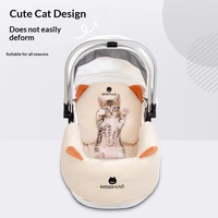 Poussette pour animaux de compagnie BOSIMAO, tissu anti-salissure, coussin de siège extérieur pour chat et chien avec oreiller de cou et barrière de sécurité