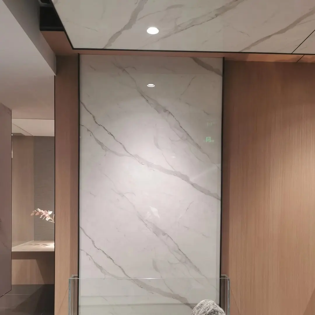Australia Market Large Size 1000mm Wide Wall Panel Bathroom Interior Decorative Waterproof PVC Cladding White Marble Design