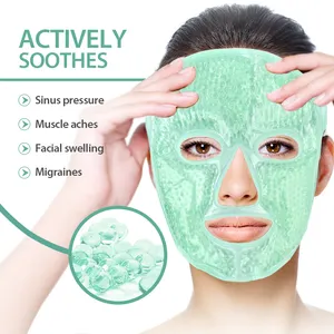 Maschera per il viso con perline di gel riutilizzabili personalizzate hot cold compress pack freezer maschera per gli occhi del viso per la cura della pelle della SPA del viso