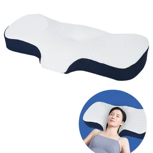 Almohada ergonómica ortopédica para el cuello, almohada de espuma viscoelástica cómoda ventilada, funda extraíble, almohadas para dormir personalizadas
