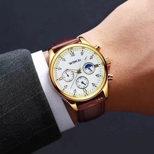 Montre Homme Tendance à Mouvement Quartz, Bracelet Cuir de Luxe avec Calendrier, Étanche, Montre-bracelet Sport pour Homme Reloj Hombre - Product Image 3