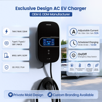 Station de recharge EV à équilibrage dynamique de la charge, type 2, 7 kW, 11 kW, 22 kW, chargeur intelligent pour le marché de la recharge domestique en Europe, fabriqué en usine OEM