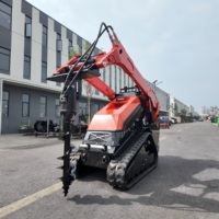 Vente directe usine : Mini-chargeuse compacte V1000 avec chenilles en caoutchouc, certifiée CE et EPA, et godet frontal