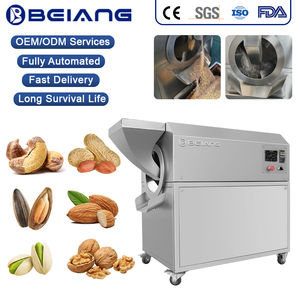 Tostador de Nueces de Acero Inoxidable de Alta Eficiencia, Equipo de Tostado en <span class=keywords><strong>Seco</strong></span> Totalmente Automático para Nueces de Brasil, Nueces Pecanas y Coco en Hojuelas - Product Image 1