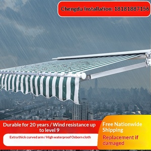 Auvent télescopique pliable extra-épais à <span class=keywords><strong>manivelle</strong></span>, protection solaire extérieure en alliage d'aluminium OSB, pour balcon, porte de magasin, tête électrique - Product Image 3