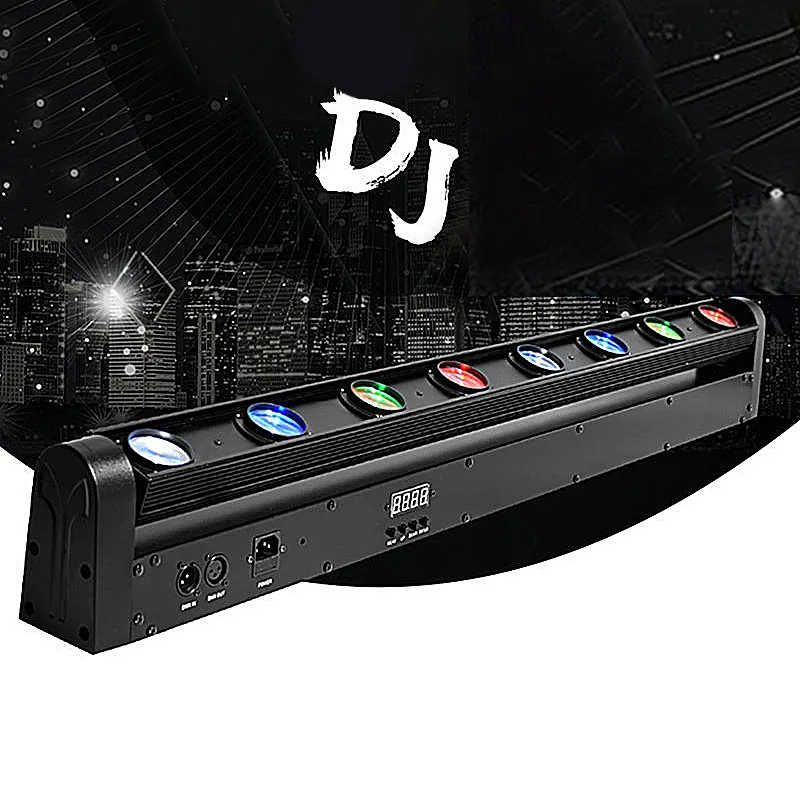 ไฟสปอตไลท์แบบเมทริกซ์ไฟสปอตไลท์ดิสโก้ไฟเวที DJ เครื่องฉายผนังเลเซอร์ DMX 512 8ตา RGB