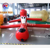 Bâche en PVC écologique HUAYUE équipement de parc aquatique gonflable personnalisé rotation de l'eau jouet gonflable cheval rouge