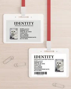 2 pezzi, carta d'identità per animali domestici, stampa di carte in PVC, personalizzato, design gratuito, 0.76mm, impermeabile, colorato, angoli arrotondati