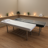 Table de massage et lit de spa en acier inoxydable simple avec pieds réglables et dossier réglable, mousse de 7 cm, taille personnalisable, pour salon de beauté, école, salon