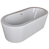 Salle de bain d'hôtel moderne Baignoire autoportante personnalisée en acrylique blanc à surface solide avec égouttoir