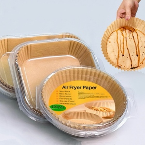 Papel para freidora de aire desechable, revestimiento de silicona, pergamino biodegradable, revestimiento para alimentos a prueba de aceite, revestimiento desechable para freidora de aire - Product Image 1
