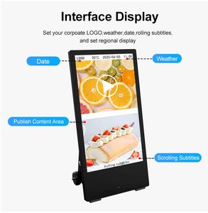 43 ''ip55 không thấm nước 2500 nits độ sáng có thể gập lại di động ngoài trời kỹ thuật số biển pin Powered cho trung tâm mua sắm sử dụng IP65 - Product Image 6