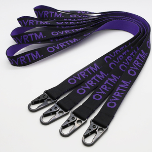 Logo tùy chỉnh dây đeo cổ dây buộc không có thứ tự tối thiểu dày Polyester Vải Thêu Jacquard 2.5cm dệt dây buộc với Carabiner - Product Image 5