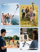 Trépied pour smartphone avec perche à selfie de 1,7 m, vis 1/4, idéal pour le streaming en direct et le vlogging – Vente directe usine