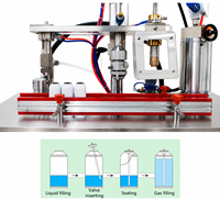 Machine de remplissage d'aérosols, remplisseur pneumatique de liquides, équipement de sertissage de valves et de remplissage de gaz pour déodorants et assainisseurs d'air