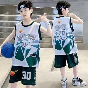 2025 été <span class=keywords><strong>tenue</strong></span> de sport pour enfants costume de <span class=keywords><strong>basket</strong></span>-ball hommes chemise d'entraînement à séchage rapide petit garçon maillot de <span class=keywords><strong>basket</strong></span>-ball - Product Image 5