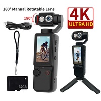 Caméra sportive portable Q8 4K rotative avec écran de 1,9 pouce, carte TF, anti-tremblement, ultra-claire, pour activités de plein air