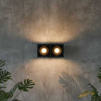 Spot encastré LED YaoTe moderne et minimaliste en aluminium noir, double tête, 6000K, carré, pour plafond, maison et bureau