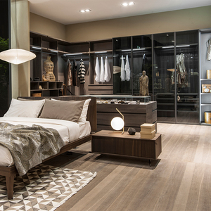 Système complet d'organisation de <span class=keywords><strong>chambre</strong></span> <span class=keywords><strong>à</strong></span> <span class=keywords><strong>coucher</strong></span>, <span class=keywords><strong>dressing</strong></span> et <span class=keywords><strong>armoire</strong></span> sur mesure avec portes coulissantes élégantes, et meuble TV assorti - Product Image 3