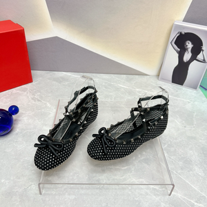 Ballerines confortables à lacets, imperméables et respirantes en maille, avec nœud, pour sorties décontractées en extérieur, style Valentino. - Product Image 3