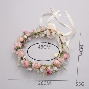 بيع بالجملة الزفاف العروس زهرة عقال تاج هالو الشعر التبعي الزفاف المعصم الصدار زهرة غطاء الرأس زينة عيد الميلاد - Product Image 4