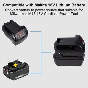 Adaptador Convertidor de Batería QIYUN para Herramientas Inalámbricas Milwaukee 18V, para Batería de Litio <span class=keywords><strong>M18</strong></span> 18V a Modelos <span class=keywords><strong>Makita</strong></span> 18V/20V - Product Image 3
