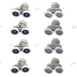 Wholesale High Quality Plastic Double Wheel Shower Room Pulley Glass Sliding Door Eccentric Rollers