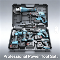 Kit combinado de herramientas eléctricas inalámbricas de 16 piezas OEM al por mayor, juego de taladro y llave de amoladora angular sin escobillas para taller