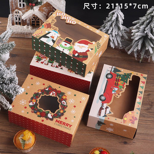 Boîte à donuts et cupcakes de Noël pour dropshipping Shopify avec fenêtre transparente, emballage de pâtisserie réutilisable et refermable - Product Image 5