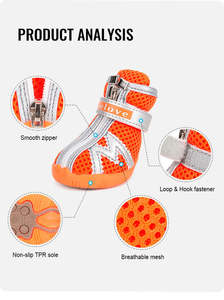 Zapatos <span class=keywords><strong>para</strong></span> <span class=keywords><strong>Perro</strong></span> Transpirables y Bonitos de Diseño, Protector de Patas Reflectante e Impermeable, Calzado <span class=keywords><strong>para</strong></span> Mascotas - Product Image 4