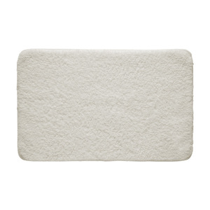 Tapis de salle de bain rectangulaire en microfibre blanc, absorbant et antidérapant, design minimaliste, pour salle de bain, chambre et hôtel - Product Image 1