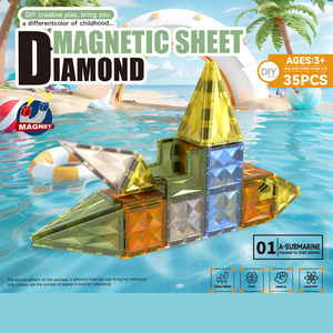 Blocchi Magnetici Educativi all'Ingrosso, Grandi Dimensioni, Castello di Diamanti, Aereo, Nave, Piastrelle da Costruzione, <span class=keywords><strong>Regalo</strong></span> per Bambini - Product Image 4