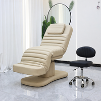 Table de massage électrique moderne en métal pour soins du visage, spa, salon, avec dossier motorisé et réglable pour extensions de cils