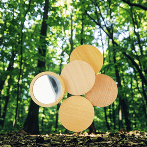 Custom Eco-Friendly Portable Logo Small Makeup <b>Mirror</b> Travel-Friendly <b>Compact</b> Pocket Mini Personalized Cosmetic Handbag Bamboo - Product Image 3