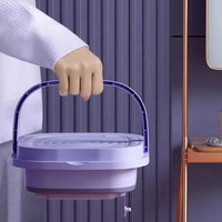 Nouvelle Machine à Laver Mini Électrique Portable 9L avec Essorage Automatique pour Sous-Vêtements Chaussettes, Conception Pliable 110V/220V, Usage Domestique