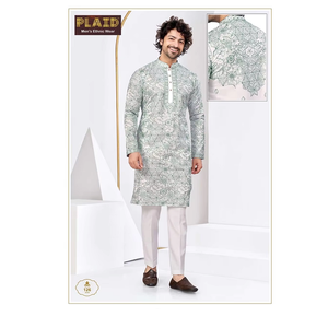 Kurta en soie brodée pour homme, tenue ethnique pour festivals, style traditionnel pour mariages, fêtes et grandes occasions - Product Image 2